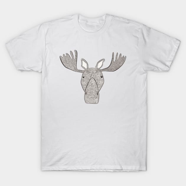 Geometric Moose T-Shirt by sophiafinearts